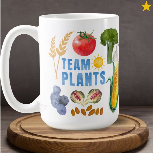 Mug Watercolor Fruit Veggie Collage Vegetarian Vegan