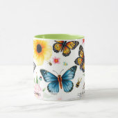 Mug Watercolor garden flowers pattern family name (Centre)