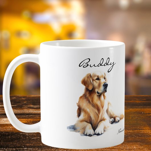 Mug Watercolor  Golden Retriever  Personalize