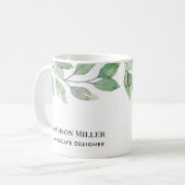 Mug Watercolor Greenery Landscape Designer (Devant gauche)