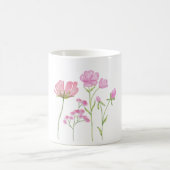 Mug Watercolor Hand-painted Pink Wildflowers  (Centre)