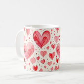 Mug Watercolor Heart Pattern  (Devant gauche)