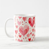 Mug Watercolor Heart Pattern  (Gauche)