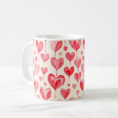 Mug Watercolor Heart Pattern Collection (Devant gauche)