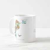 Mug Watercolor Illustrated Map Argentina | Monogram (Devant gauche)