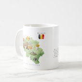 Mug Watercolor Illustrated Map Belgium | Monogram (Devant gauche)