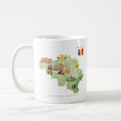 Mug Watercolor Illustrated Map Belgium | Monogram (Gauche)