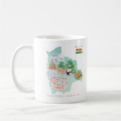 Mug Watercolor Illustrated Map Bolivia | Monogram (Gauche)