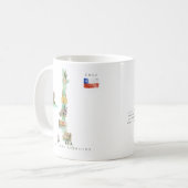 Mug Watercolor Illustrated Map Chile | Monogram (Devant gauche)