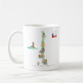 Mug Watercolor Illustrated Map Chile | Monogram (Gauche)