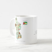 Mug Watercolor Illustrated Map Guyana | Monogram (Devant gauche)