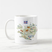 Mug Watercolor Illustrated Map Iceland | Monogram (Gauche)