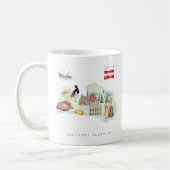 Mug Watercolor Illustrated Map Latvia | Monogram (Gauche)
