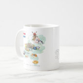 Mug Watercolor Illustrated Map Netherlands | Monogram (Devant gauche)
