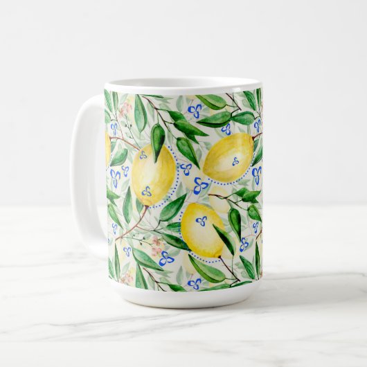 Mug Watercolor lemons fruit (Devant gauche)