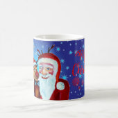 Mug Watercolor Magical Santa Claus Smiling Rudolph (Centre)