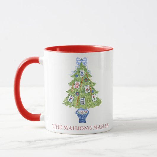 Mug Watercolor Mahjong Christmas Tree Party (Gauche)