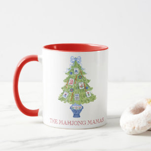 Mug Watercolor Mahjong Christmas Tree Party