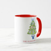 Mug Watercolor Mahjong Christmas Tree Party (Devant droit)