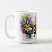 MUG WATERCOLOR MARDI GRAS MASQUES & FEATHERS (Gauche)