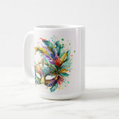 MUG WATERCOLOR MARDI GRAS MASQUES & FEATHERS (Devant gauche)