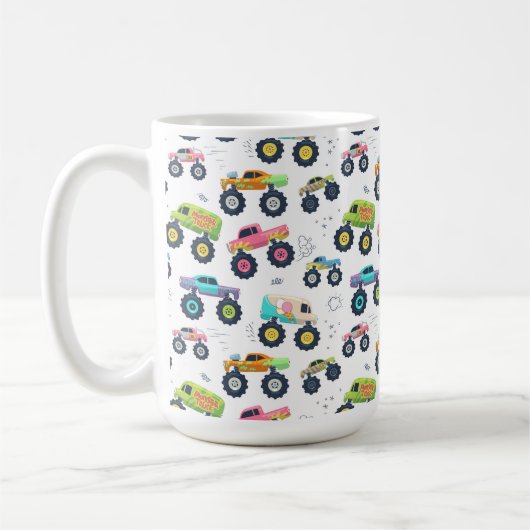 Mug Watercolor Monster Car Trucks kids (Gauche)