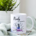 Mug Watercolor Nail Salon<br><div class="desc">Cette conception a été créée par art numérique. Elle peut être personnalisée en cliquant sur le bouton personnaliser et en modifiant la couleur, en ajoutant un nom, des initiales ou vos mots préférés. Contactez-moi à l'adresse colorflowcreations@gmail.com si vous souhaitez que ce design soit disponible sur un autre produit. Achetez ma...</div>