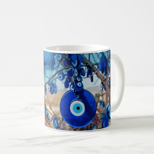 Mug Watercolor of Tree Decorated with Nazars (Devant droit)