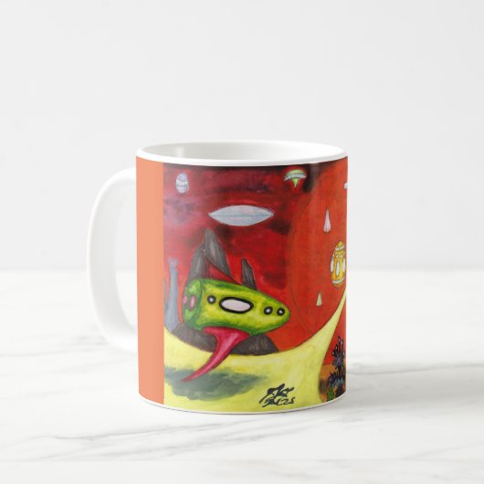 Mug Watercolor Painting Science Fiction Dimension Art (Devant gauche)