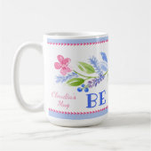 Mug Watercolor Pastel Floral BE KIND Name (Gauche)