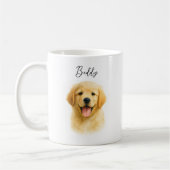 Mug Watercolor Pet Dog Portrait Script Name (Gauche)