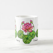 Mug Watercolor Pink Lotus with Buds & Leaves (Centre)