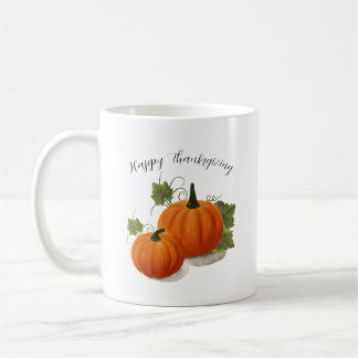 Mug Watercolor Pumpkin 'Happy Thanksgiving' Classic Mu