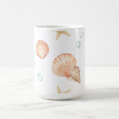 Mug Watercolor Seashells Pearls Coastal Pattern (Centre)