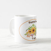Mug Watercolor sunflowers orange Happy fall Y'all (Devant gauche)