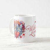 Mug Watercolor Valentines cats with love (Devant gauche)