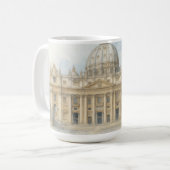 Mug Watercolor Vatican | St. Peter’s Basilica Italy (Devant gauche)