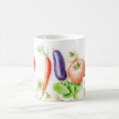 Mug Watercolor vegetables veggie pattern monogrammed (Centre)