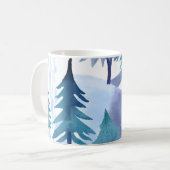 Mug Watercolor Winter Forest Motif sans joint (Devant gauche)