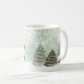 Mug Watercolor Winter scène rouge camion Joy Holiday (Devant droit)