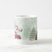 Mug Watercolor Winter scène rouge camion Joy Holiday (Centre)