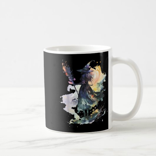 Mug Watercolor Witch Halloween Fall Autumn Art Paintin (Droite)