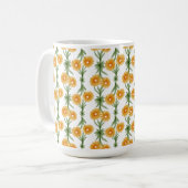 Mug Watercolour Orange Daisy Pattern (Devant gauche)