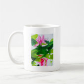 Mug Waterlily abstract watercolour flower art (Gauche)