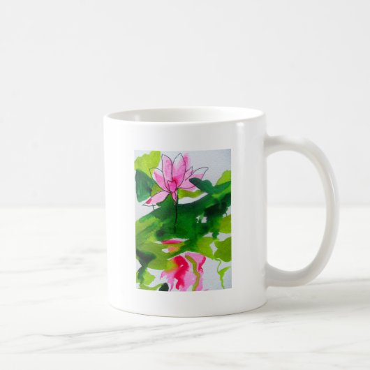 Mug Waterlily abstract watercolour flower art (Droite)