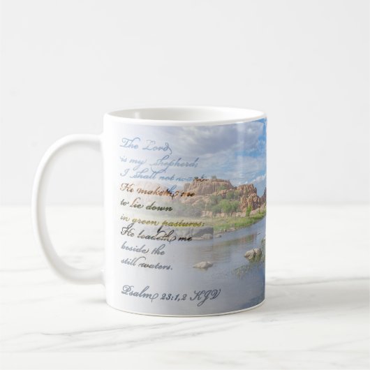 Mug Watson Lake Psalm 23:1,2 KJV (Gauche)