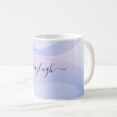 Mug Wavelines Abstraites bleu rose (Devant droit)