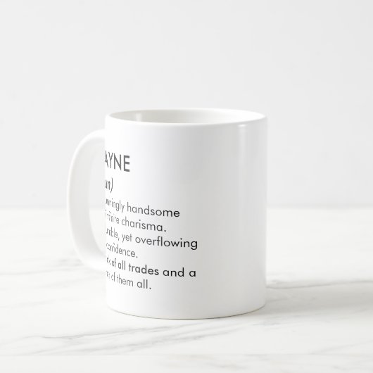 Mug Wayne name, Editable name, Custom name (Devant gauche)