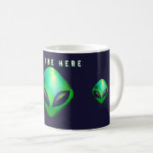 Mug "We Are Here" Green Alien head (Devant droit)