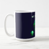Mug "We Are Here" Green Alien head (Gauche)